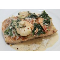 Сливочно-чесночный лосось с креветками Сливочно-чесночный лосось с креветками